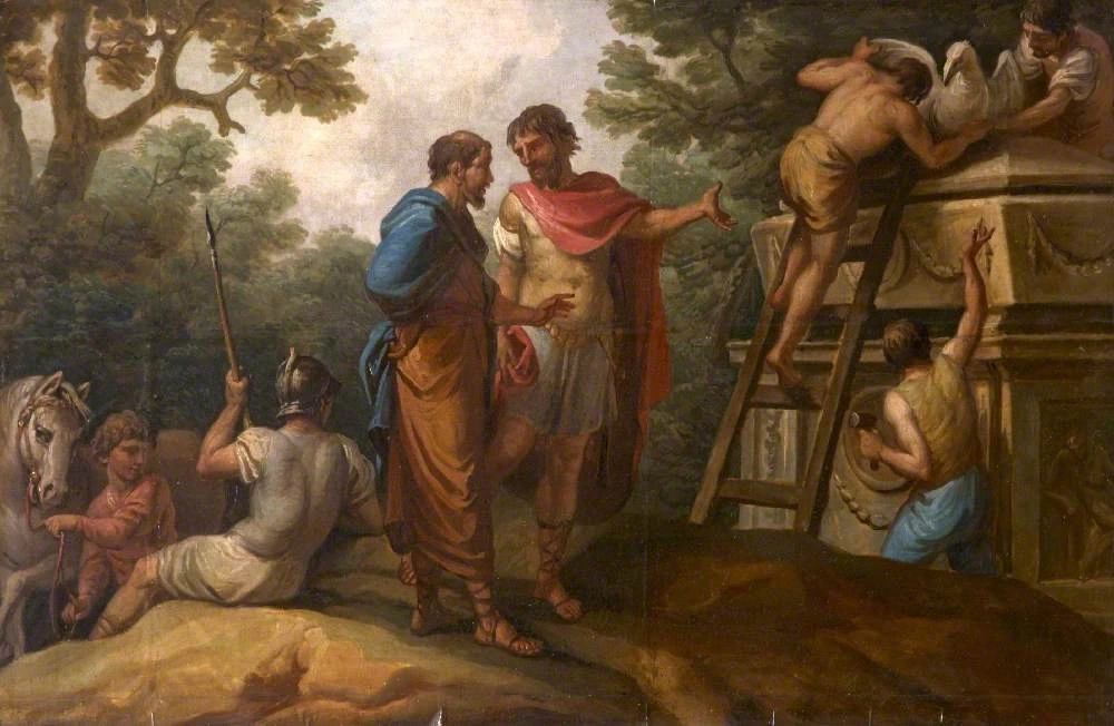 Mitello ordina di mettere un corvo di marmo sulla tomba del suo ex maestro, Diodoro Siculo - National Trust